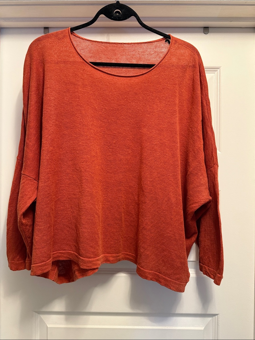 Eileen Fisher Women's Relaxed Long-Sleeve Top - Rust Orange